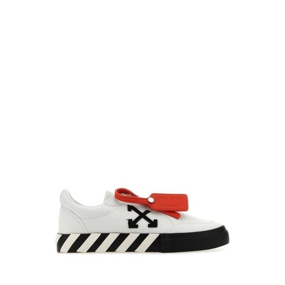 OFF WHITE Shoes - OFF WHITE White Canvas Low Vulcanized Sneakers
